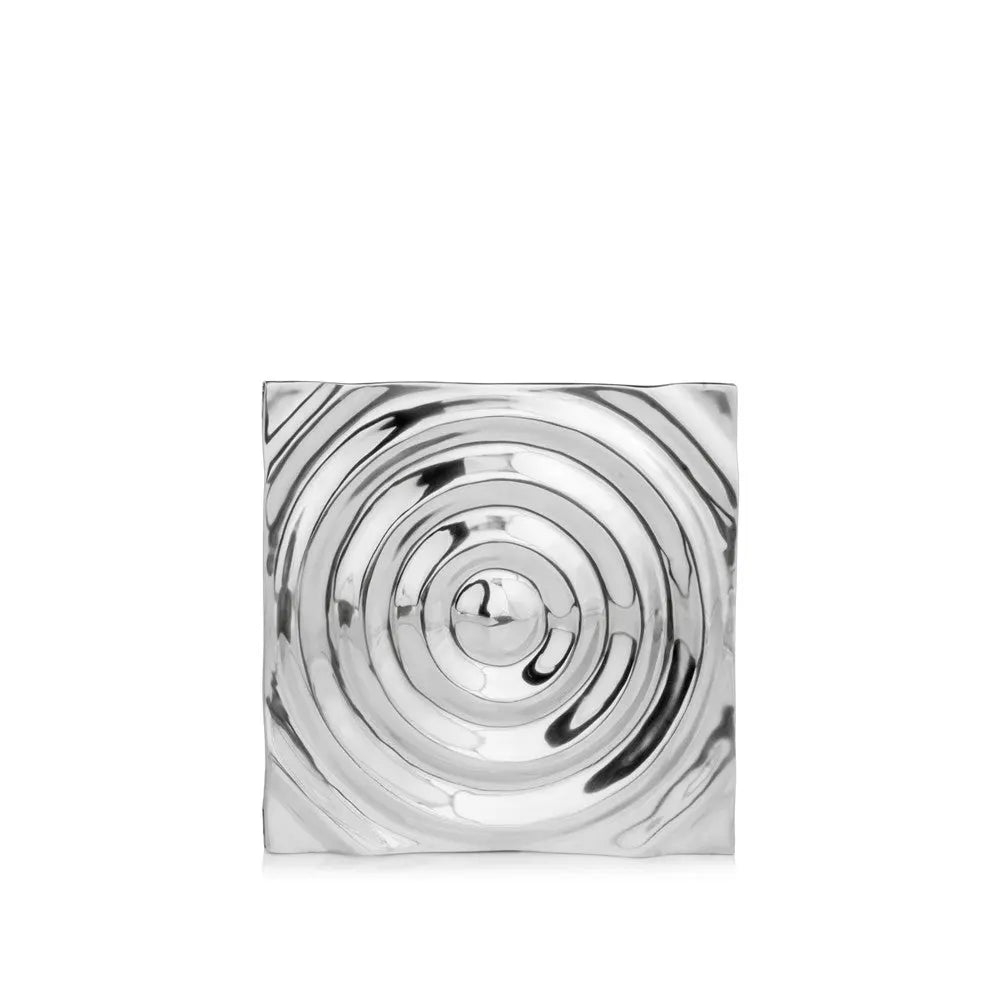 12" X 12" Silver Metallic Buffed Aluminum Abstract Ripple Wall Decor HomeRoots