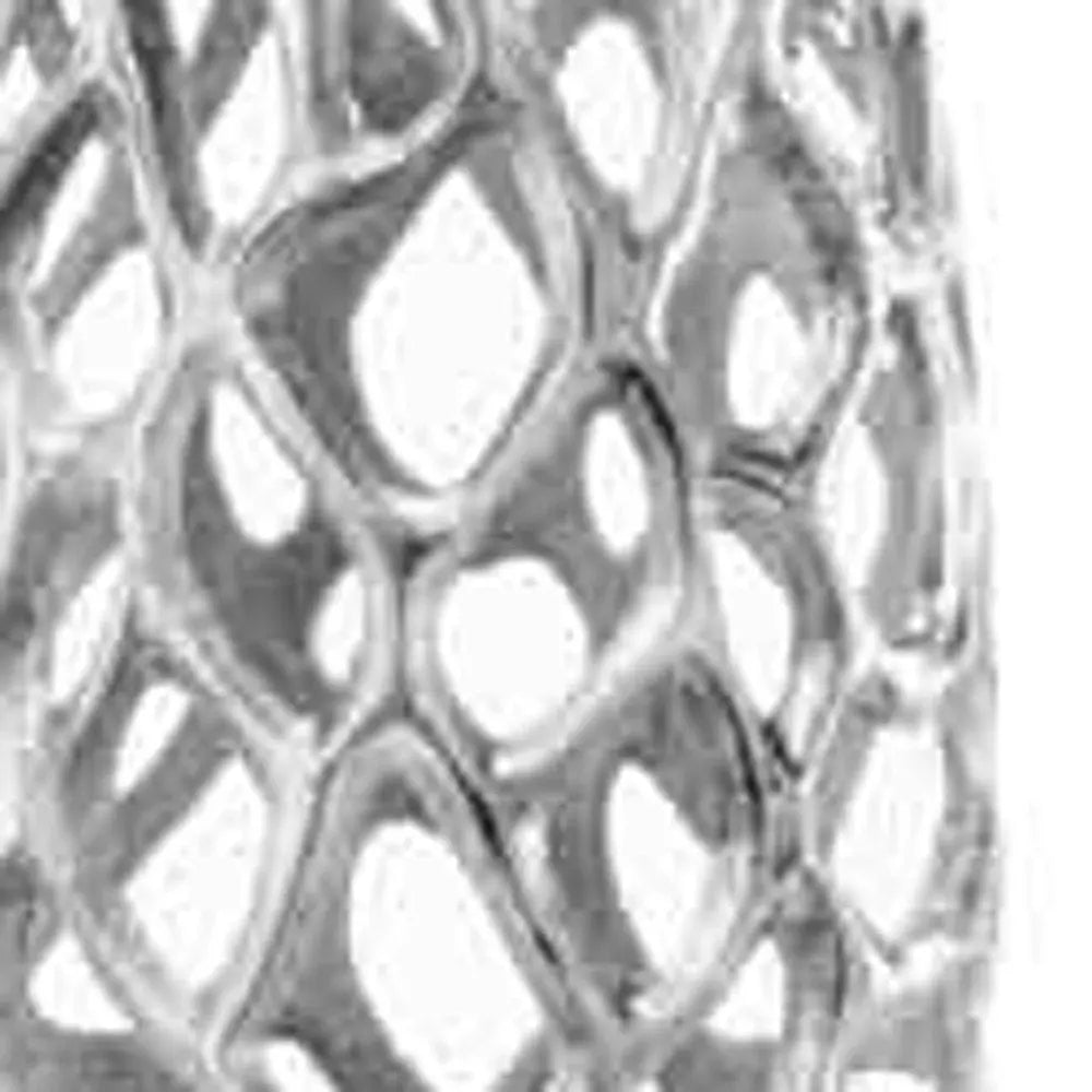 40" Aluminum Silver Twigs Cylinder Floor Vase HomeRoots