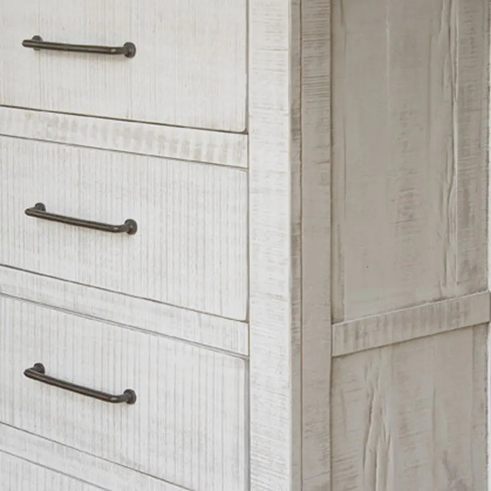 36" Brown and White Solid Wood Four Drawer Chest - NOBLE HOME INTERIORS