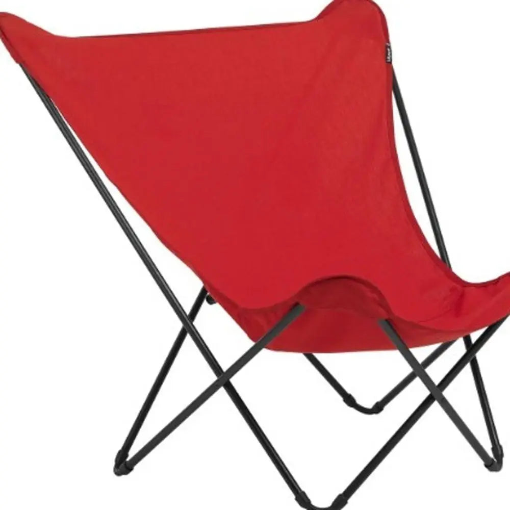 36" Red and Chrome Outdoor Camping Chair - NOBLE HOME INTERIORS