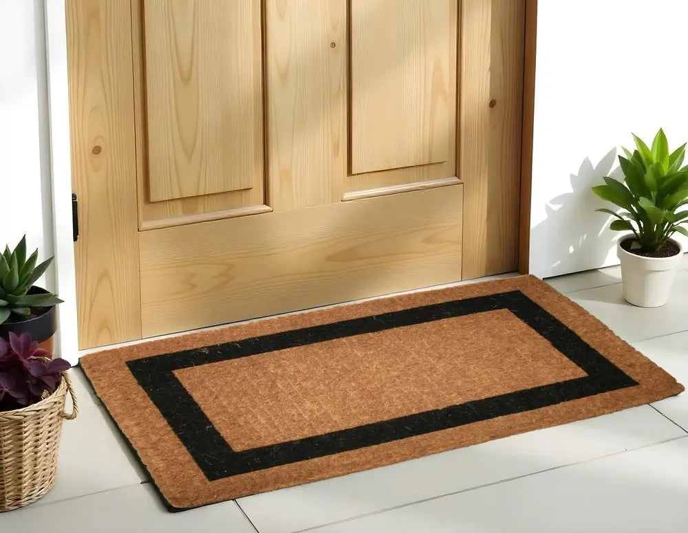 36" X 60" Brown and Black Coir Outdoor Door Mat - NOBLE HOME INTERIORS