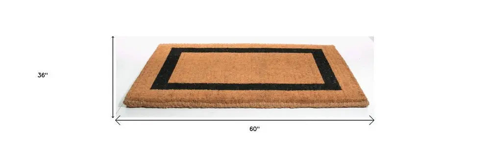 36" X 60" Brown and Black Coir Outdoor Door Mat - NOBLE HOME INTERIORS