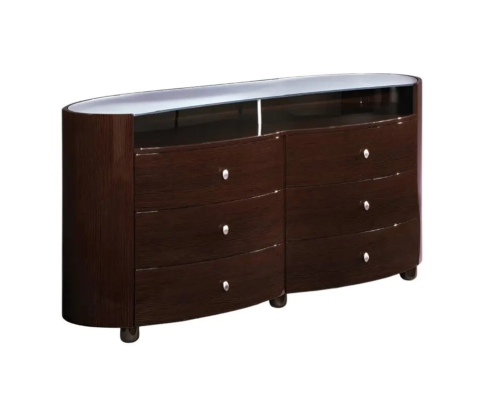 63" Brown Wood Six Drawer Dresser HomeRoots