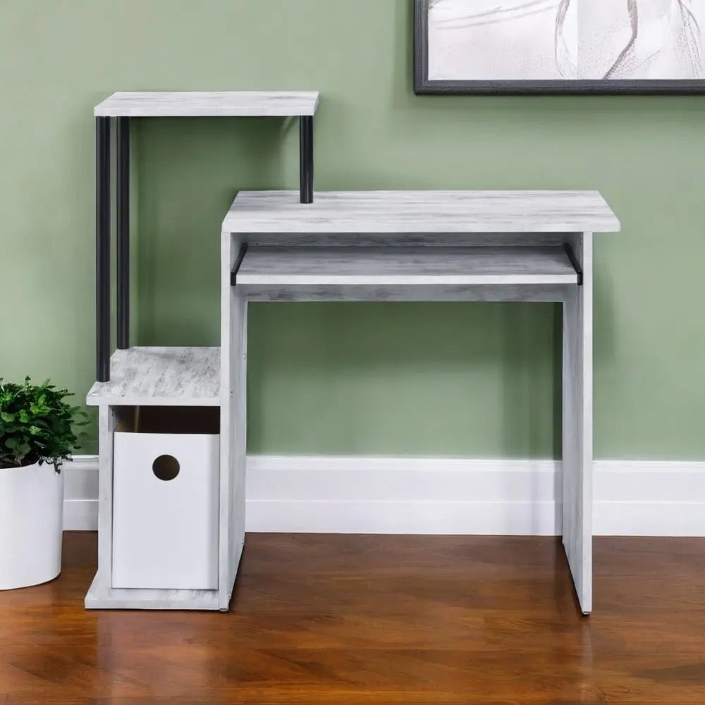 37" Antiqued White Computer Desk - NOBLE HOME INTERIORS
