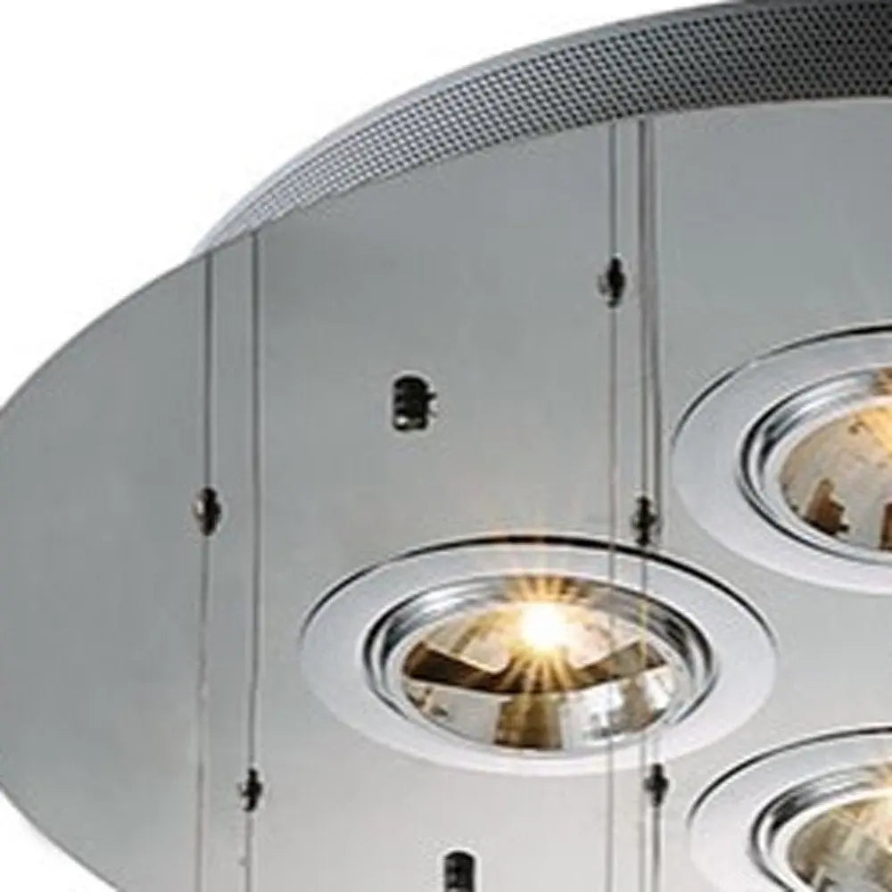 Clear Candle Style Four Light Metal and Glass Ceiling Light HomeRoots