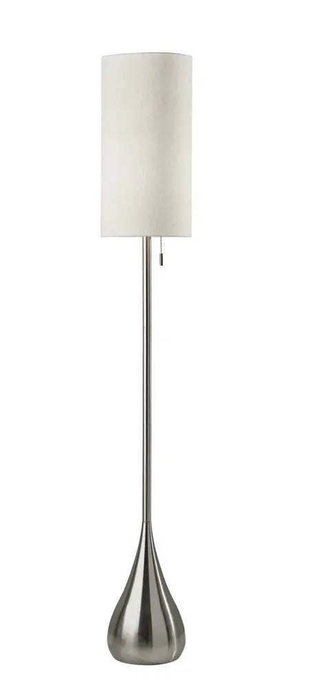 68" Silver Floor Lamp With White Fabric Drum Shade HomeRoots