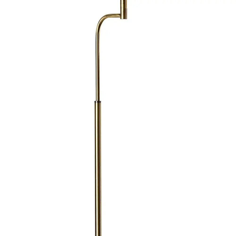 63" Brown LED Task Floor Lamp With Brass HomeRoots