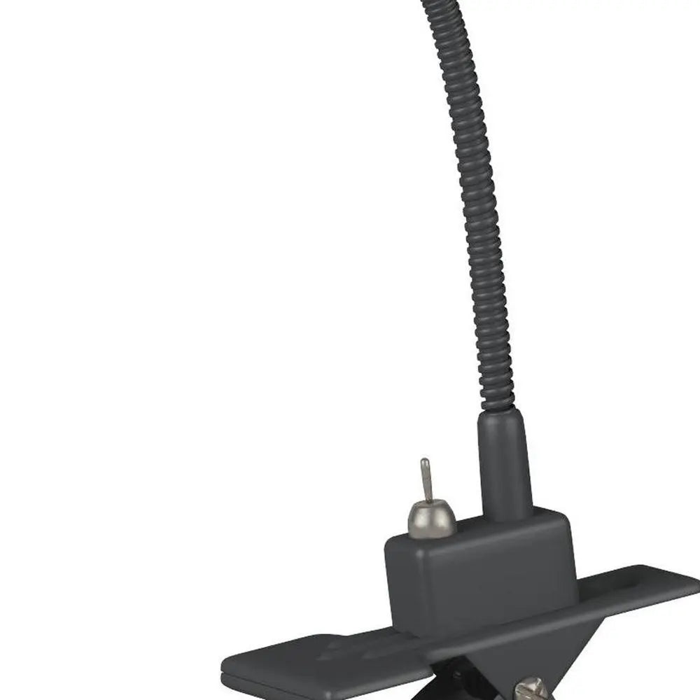 15" Black Metal Adjustable Clip On LED Table Lamp HomeRoots