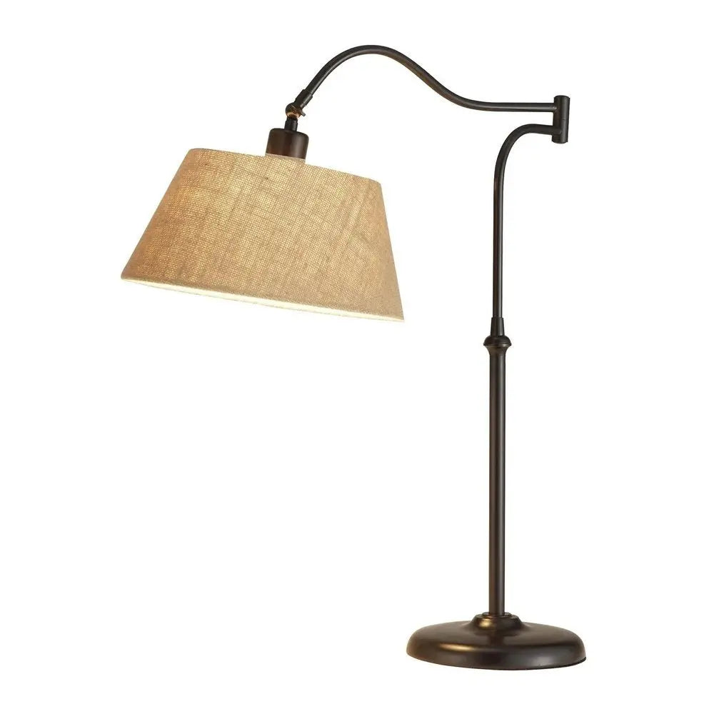 Dark Bronze Metal Swing Arm Adjustable Table Lamp HomeRoots