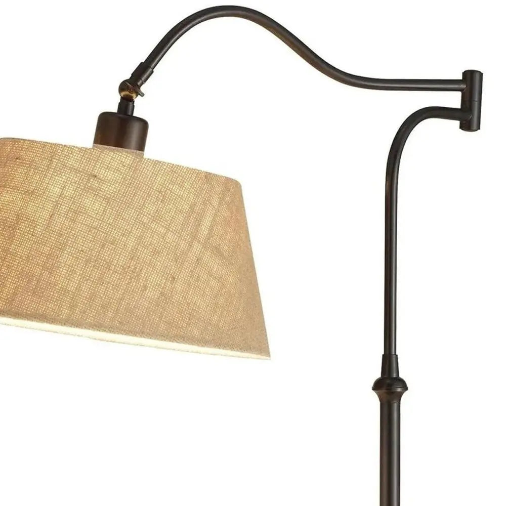 Dark Bronze Metal Swing Arm Adjustable Table Lamp HomeRoots