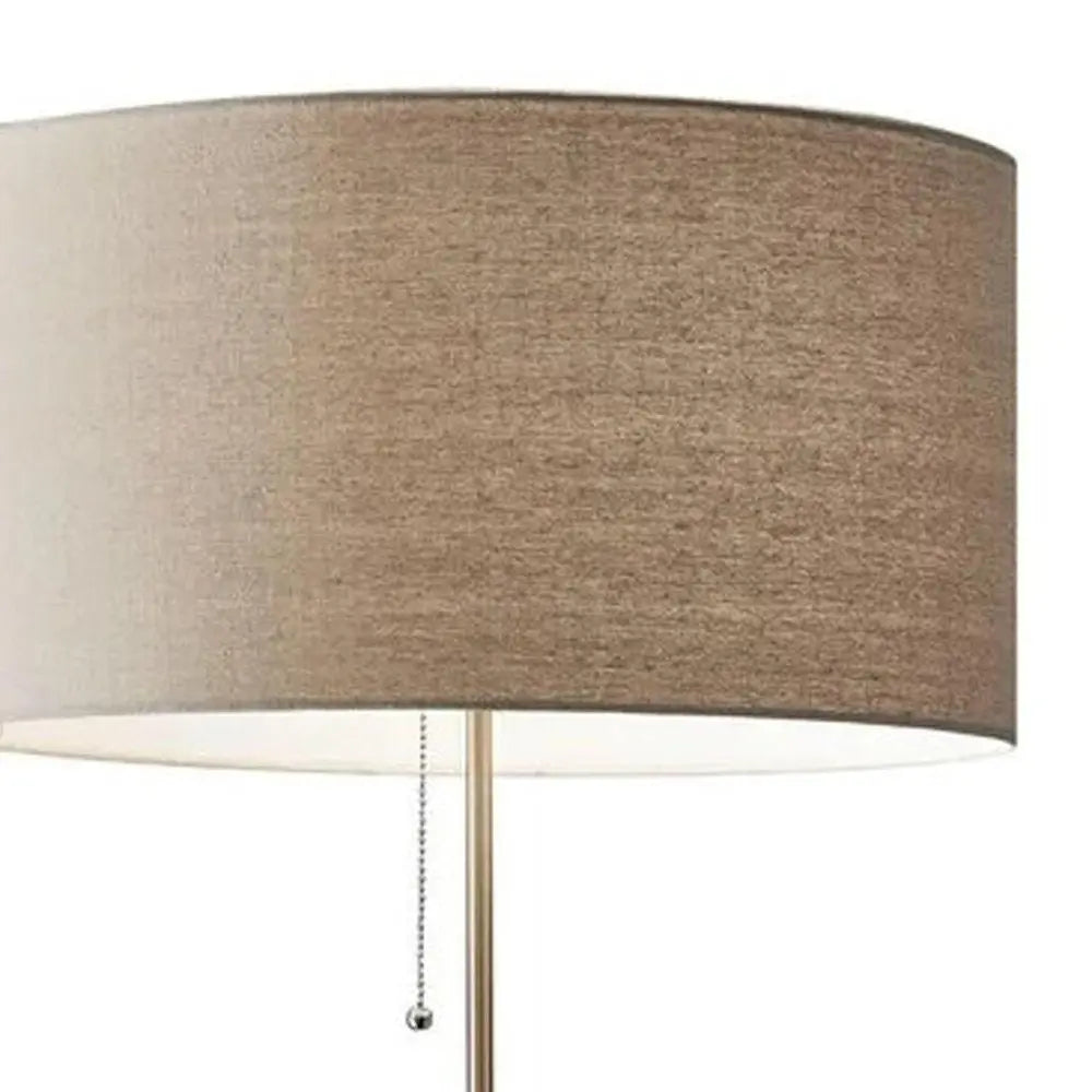 66" Brown Floor Lamp With Brown Fabric Drum Shade HomeRoots