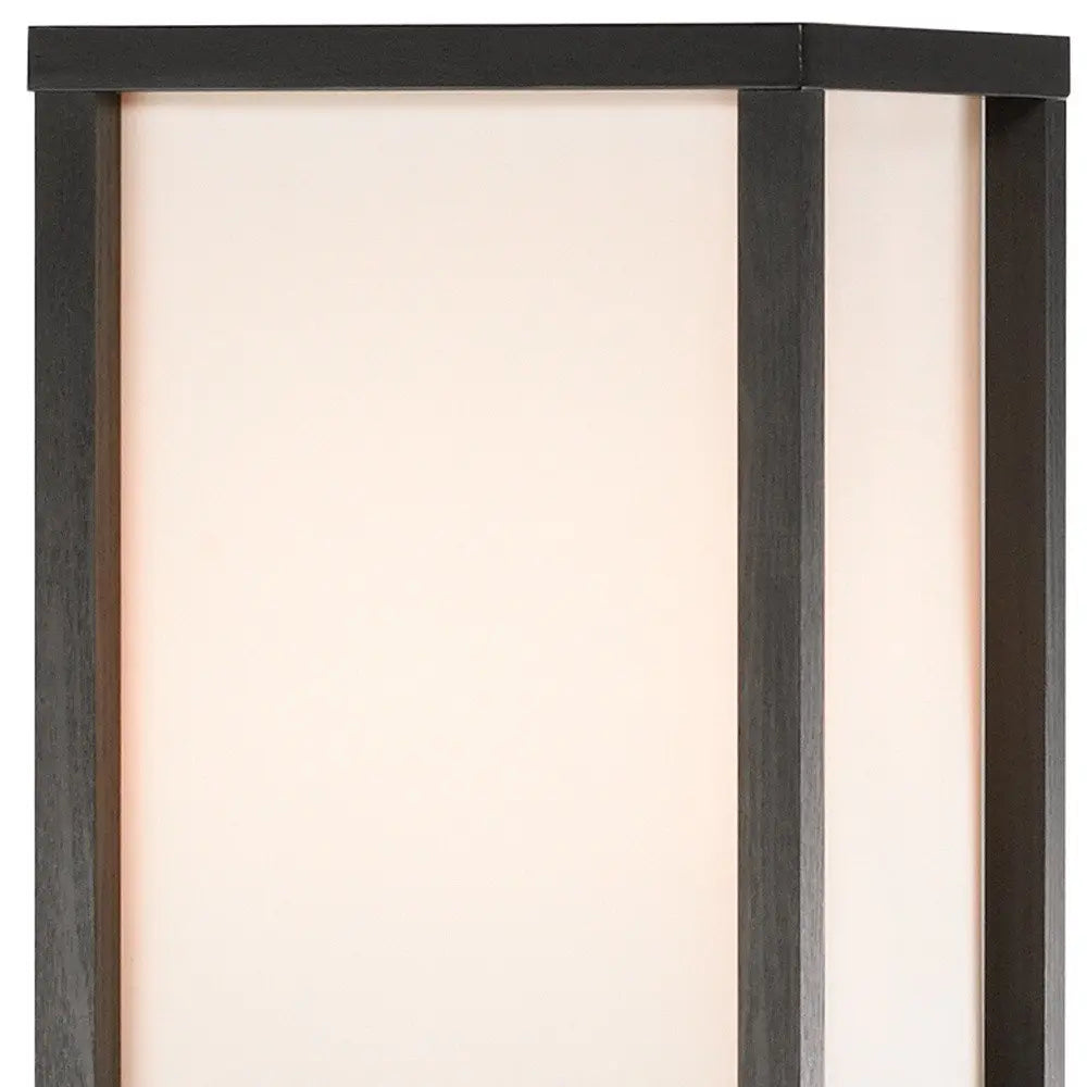 72" Black And Off White Column Floor Lamp With Off White Fabric Rectangular Shade HomeRoots