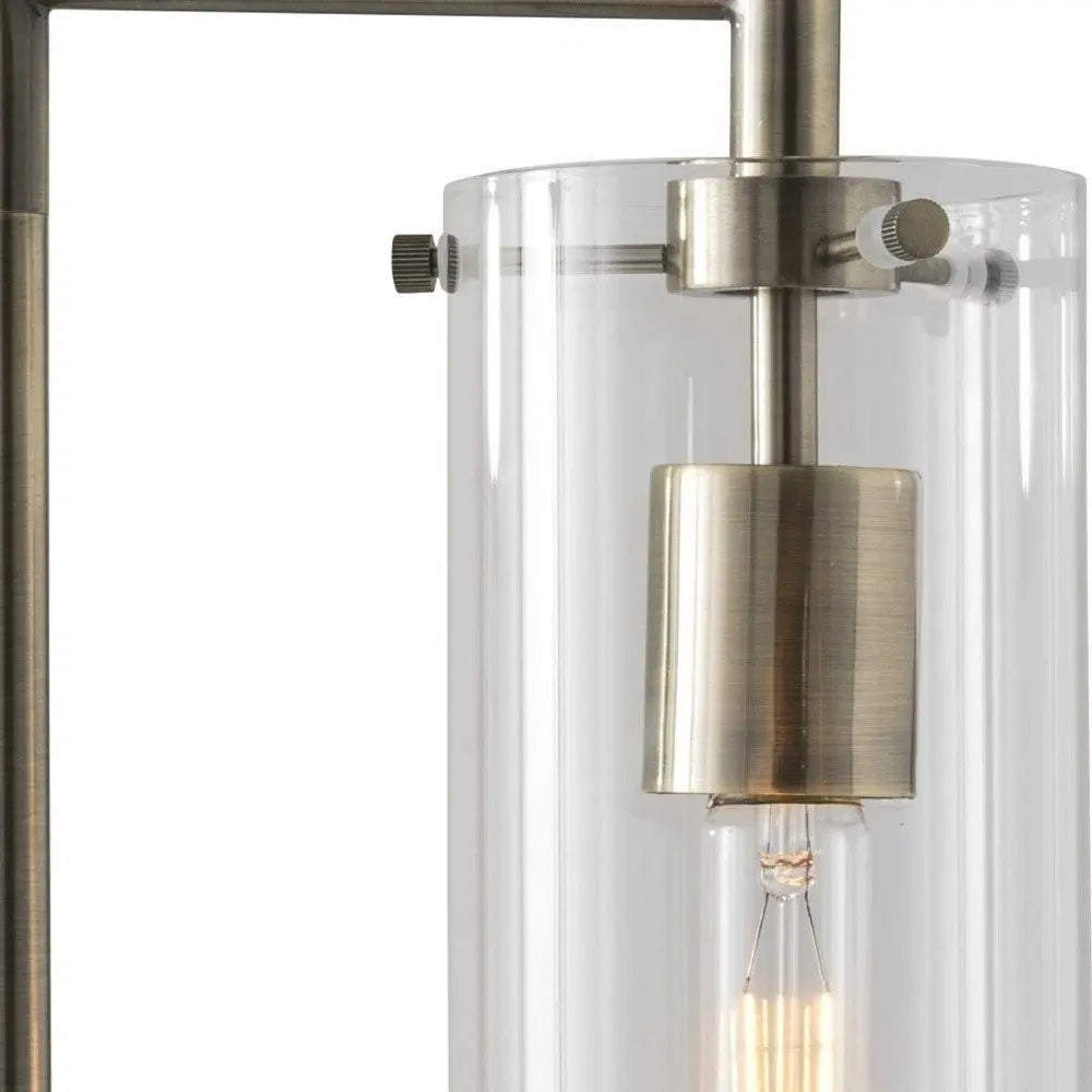 24" Brass Novelty With Clear Cylinder Shade HomeRoots