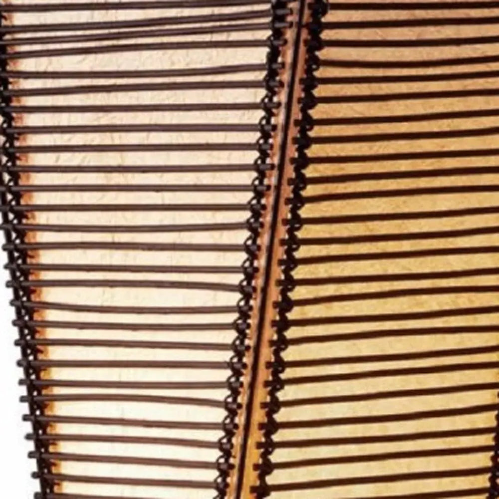 50" Black Floor Lamp With Black and Tan Twisted Cylinder Shade HomeRoots