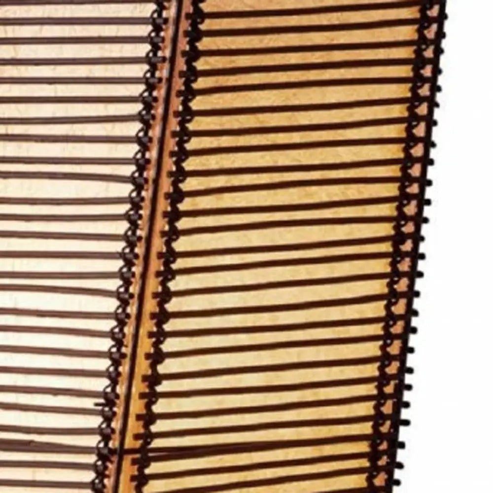 50" Black Floor Lamp With Black and Tan Twisted Cylinder Shade HomeRoots