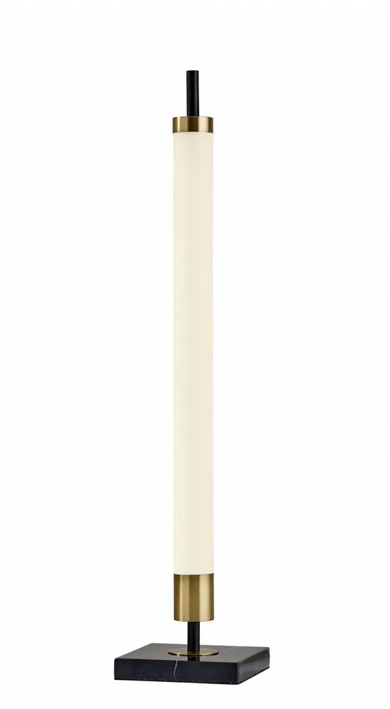 30" Black Marble Metal Standard Table Lamp HomeRoots