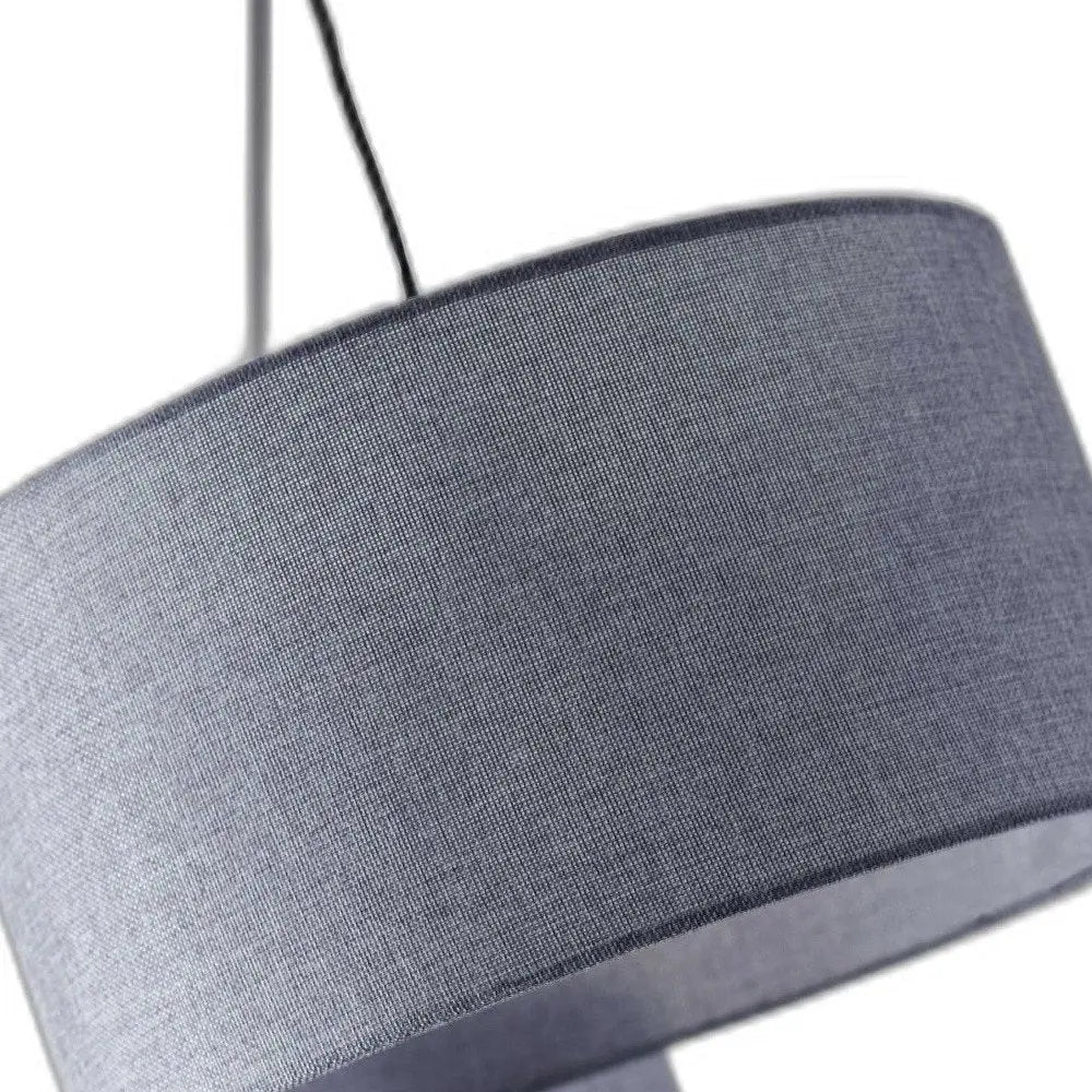 91" Silver Three Light Tree Floor Lamp With Gray Linen Drum Shade HomeRoots