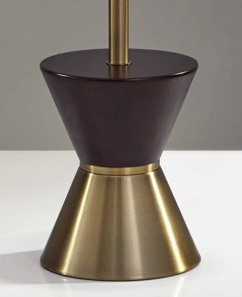 59" Brass Column With Beige Fabric Shade HomeRoots