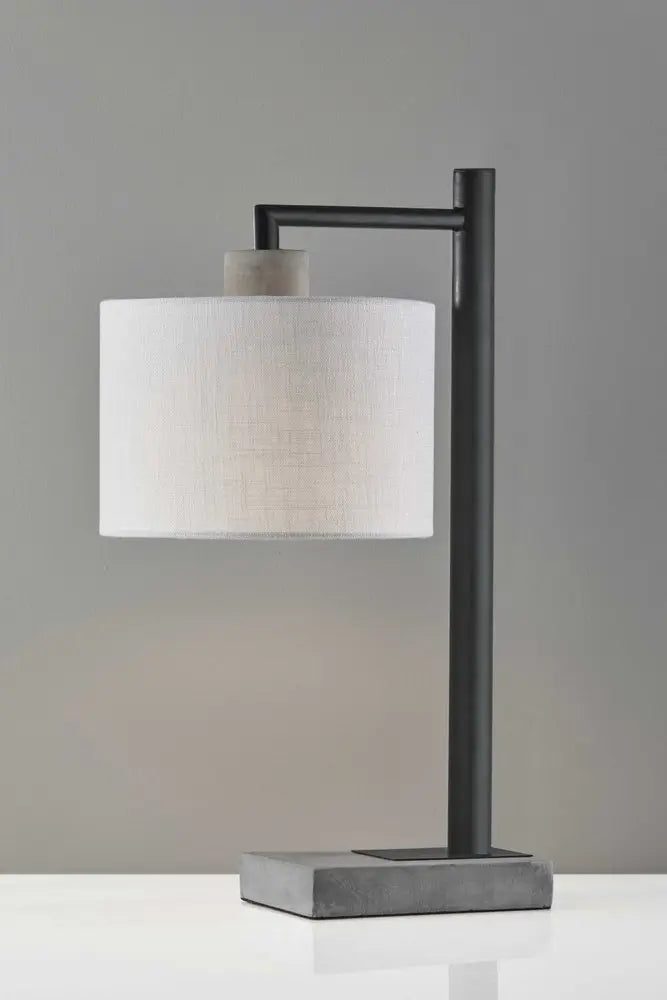 23" Gray Metal Novelty Table Lamp With White Empire Shade HomeRoots
