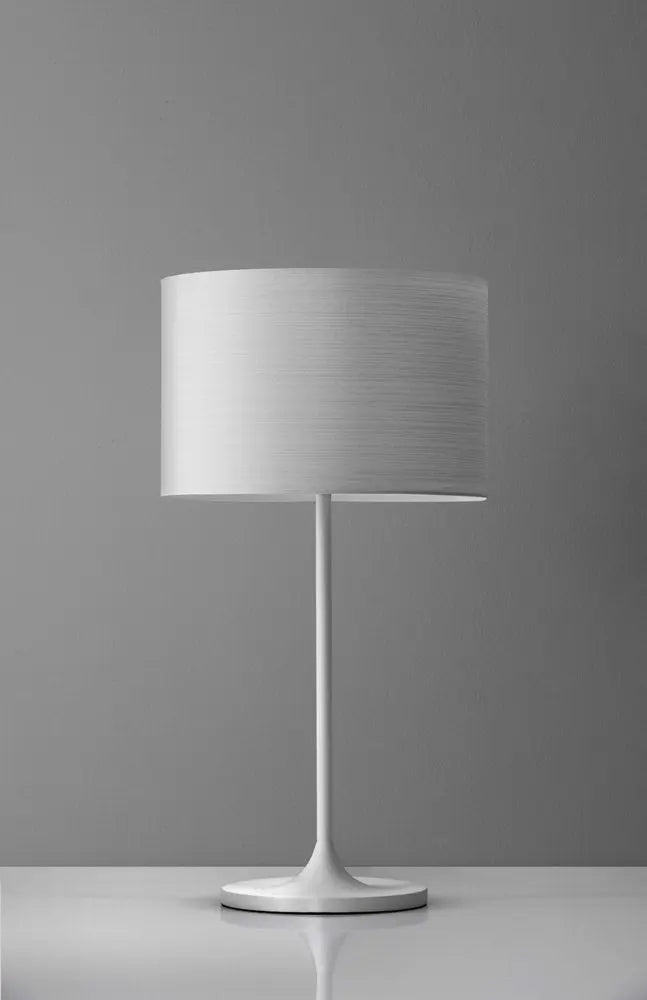 White On White Metal Table Lamp HomeRoots