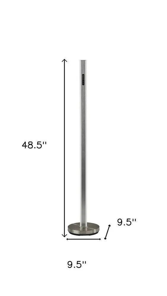 Silver Metal LED Light Changing With Silver Frosted Glass HomeRoots