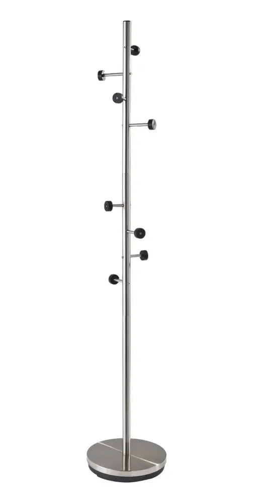 68" Brushed Steel Brushed Steel Coat Rack HomeRoots