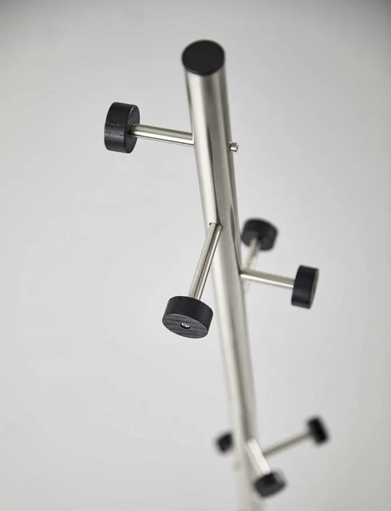 68" Brushed Steel Brushed Steel Coat Rack HomeRoots