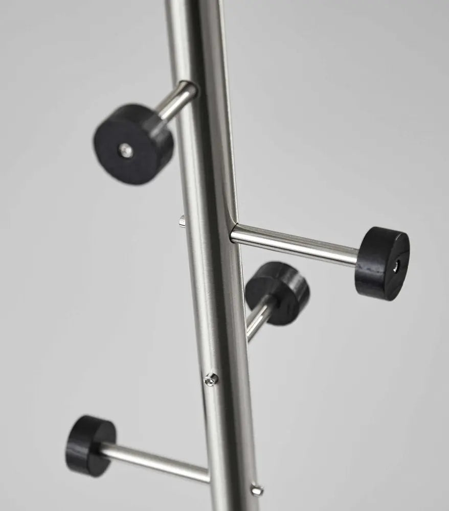 68" Brushed Steel Brushed Steel Coat Rack HomeRoots