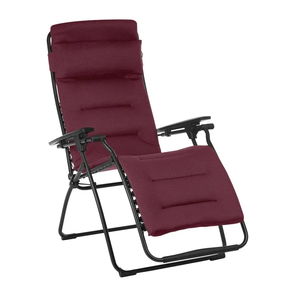 28" Red Steel Outdoor Zero Gravity Chair with Red Cushion HomeRoots