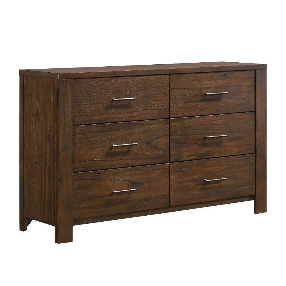 59" Brown Metal Six Drawer Dresser HomeRoots