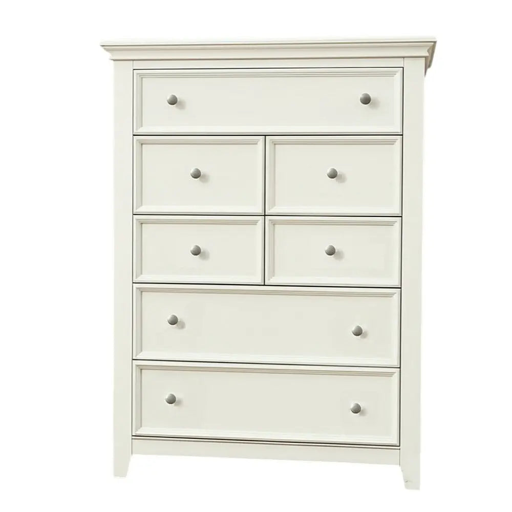 36" White Solid Wood Seven Drawer Dresser HomeRoots