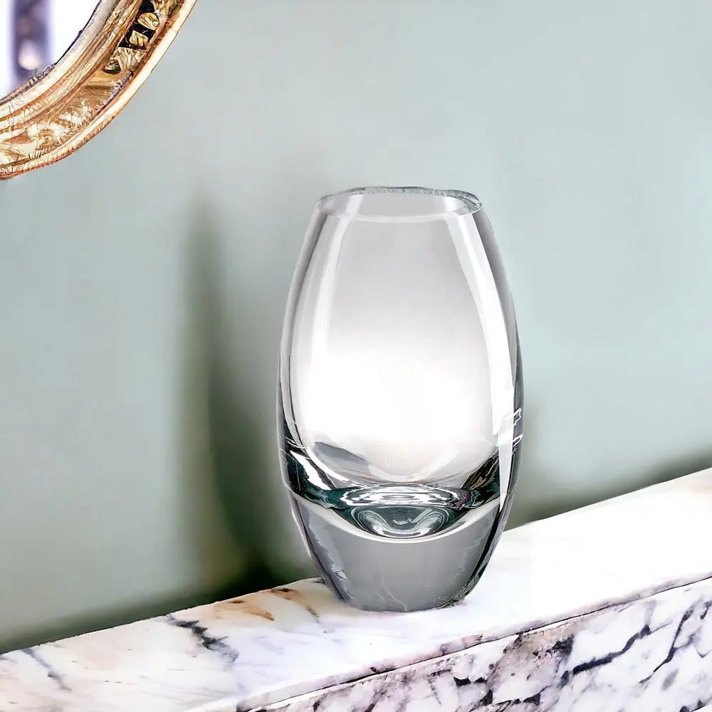 11" Clear Lead Free Crystal Oval Table Vase HomeRoots