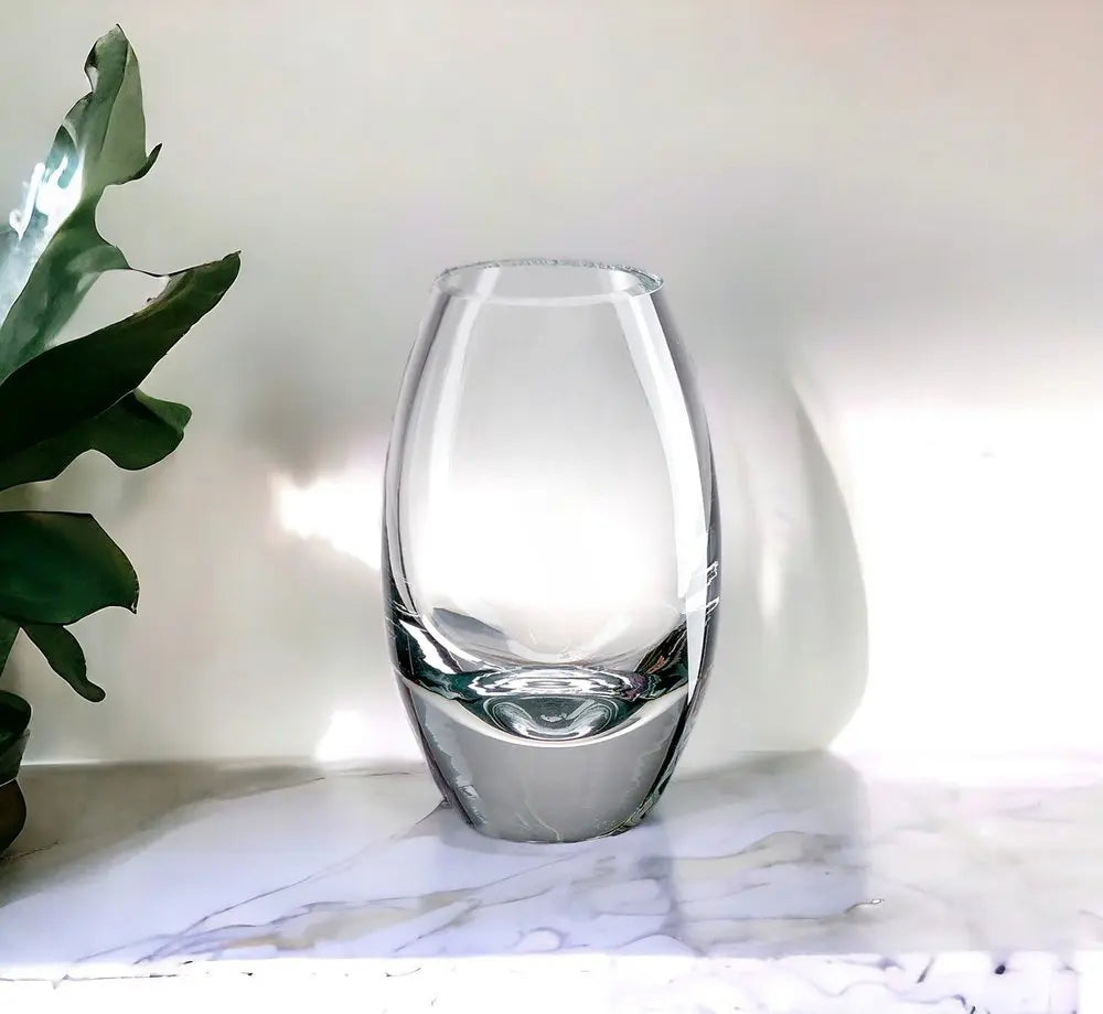 11" Clear Lead Free Crystal Oval Table Vase HomeRoots