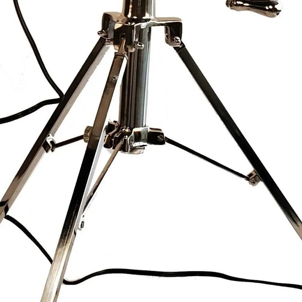 36" Black And Silver Tripod Floor Lamp With Metal Novelty Shade HomeRoots
