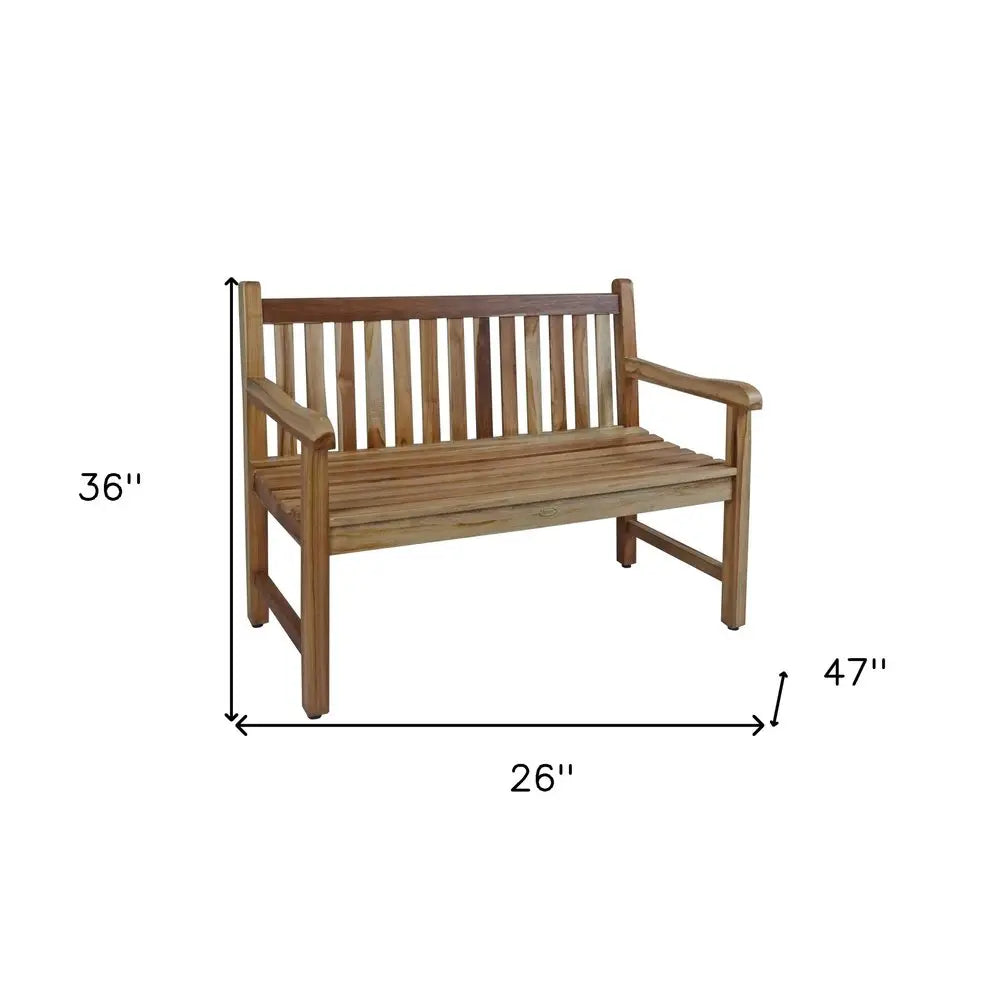 26" Natural Teak Solid Wood Garden Bench HomeRoots