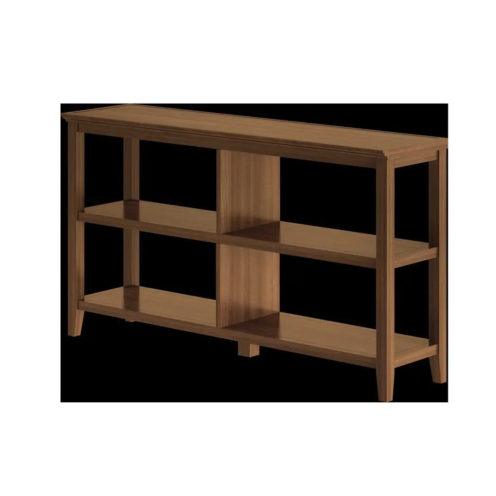 Brown Solid Wood Double Bookcase HomeRoots