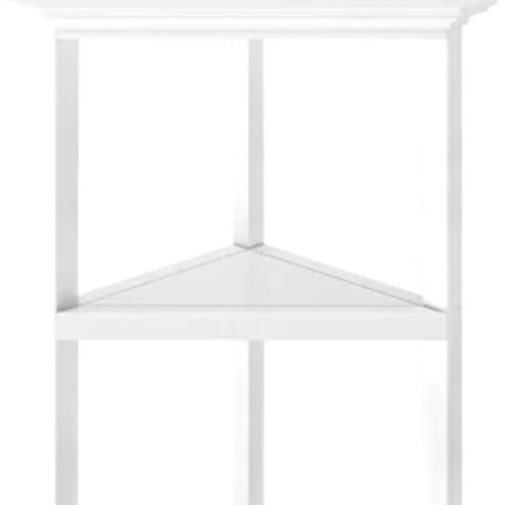White Solid Wood Corner Bookcase HomeRoots