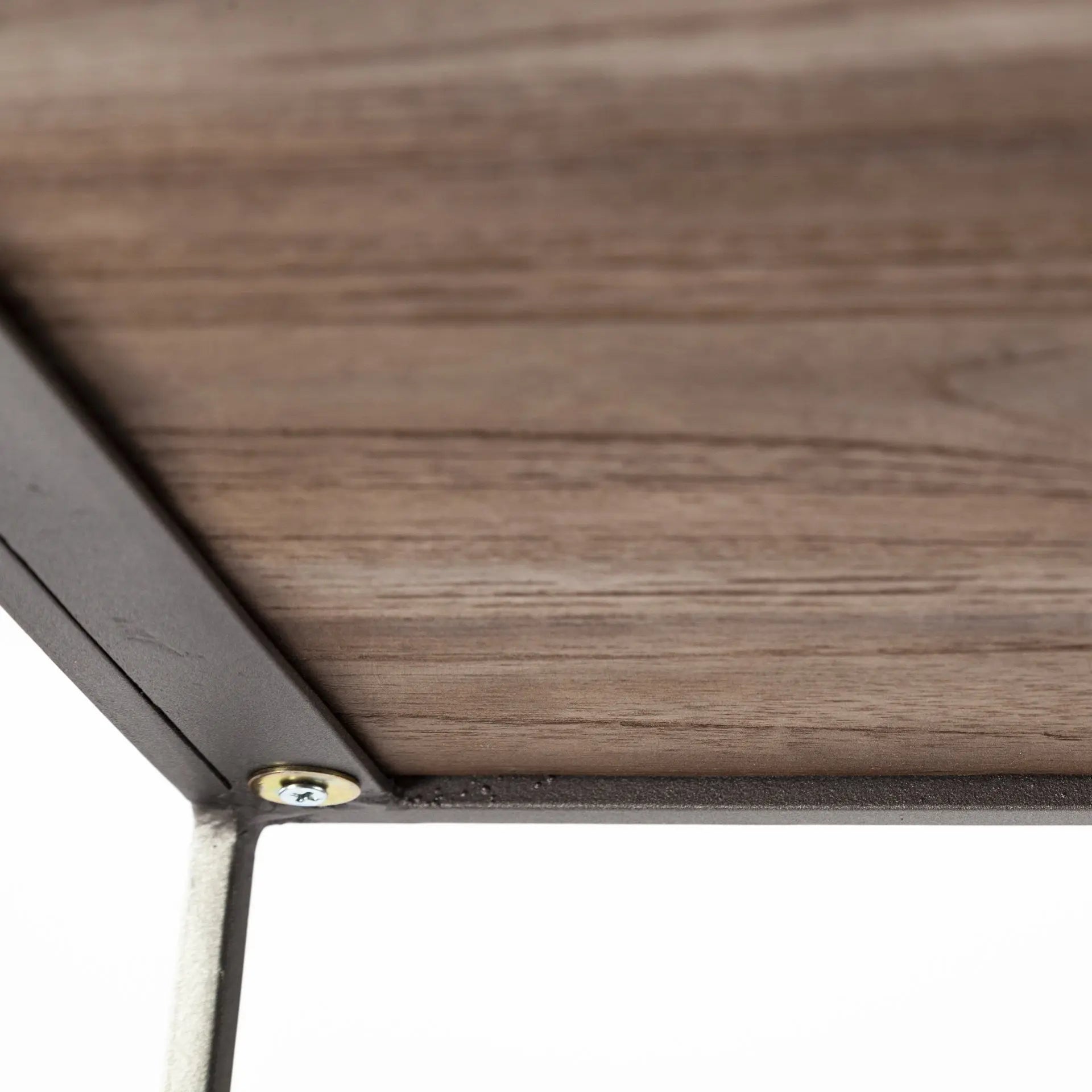 71" Brown And Silver Metal and Wood Four Tier Bookcase HomeRoots