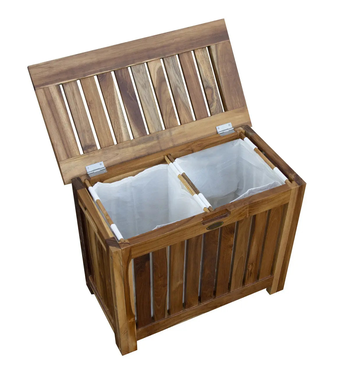 23" Brown Solid Wood Laundry Hamper With Lid HomeRoots