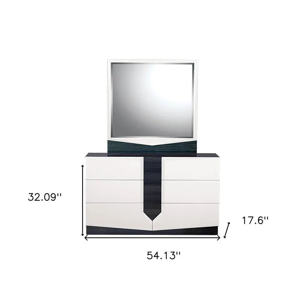 White And Grey Chest With 5 Drawer HomeRoots