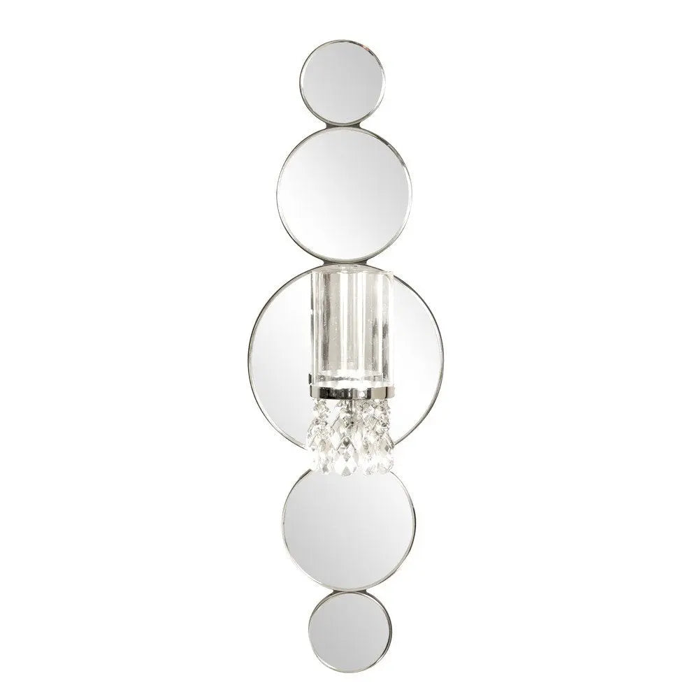 Silver and Clear Modern Bling Mirrored Wall Sconce HomeRoots