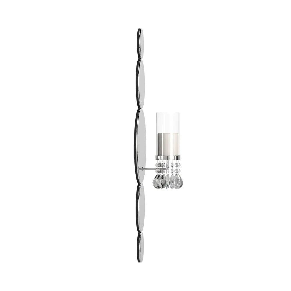 Silver and Clear Modern Bling Mirrored Wall Sconce HomeRoots