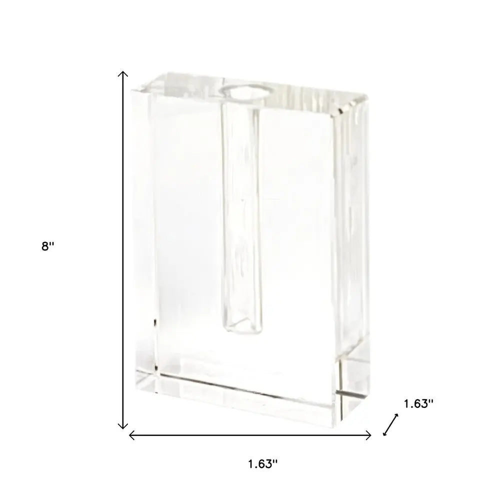 8" Clear Crystal Clear Square Table Vase HomeRoots