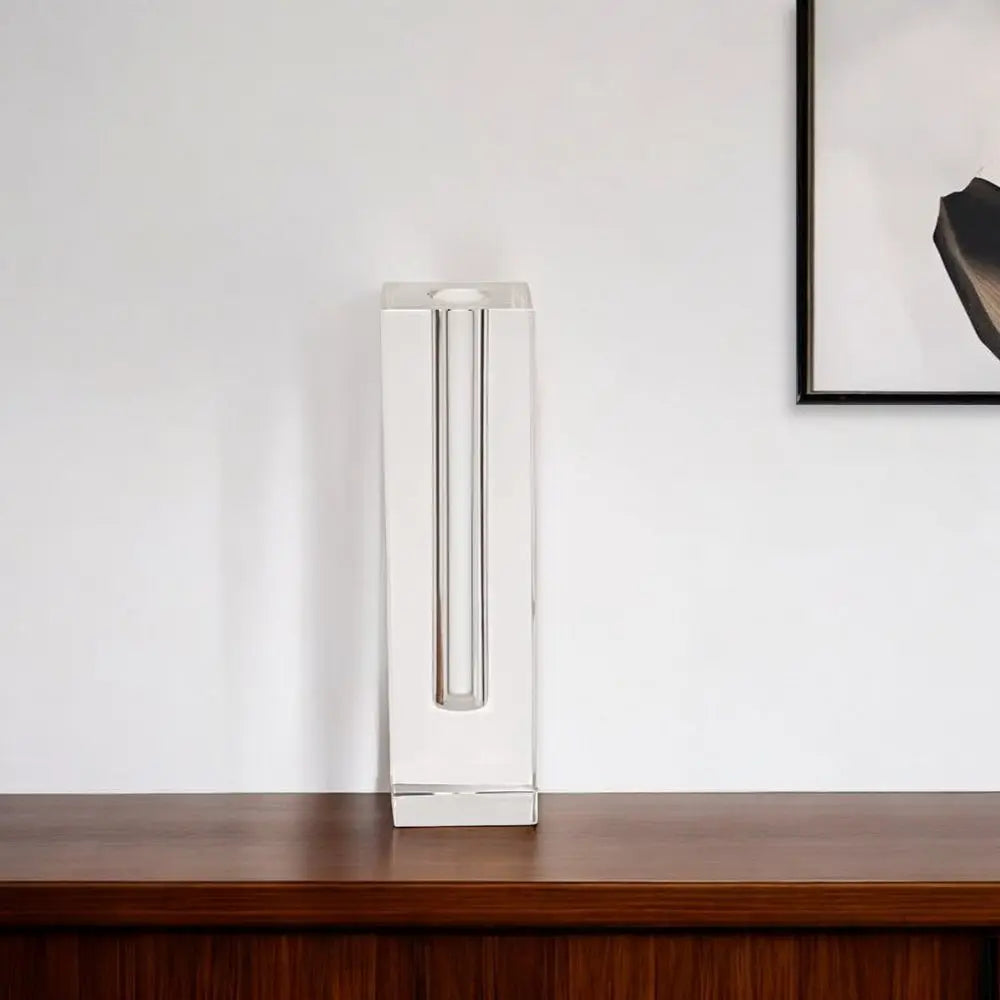 10" Clear Cylinder Crystal Glass Table Vase HomeRoots