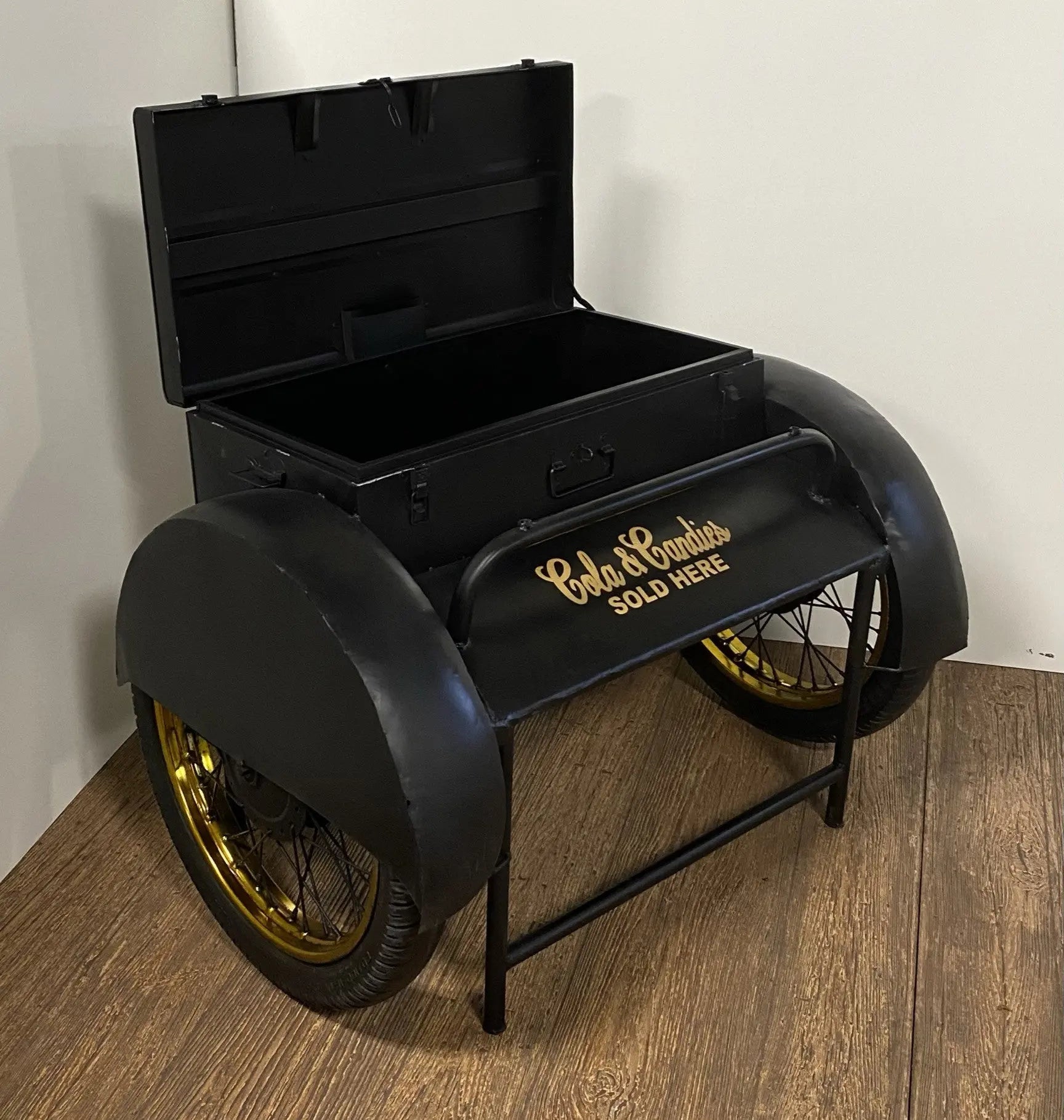 Black Old Time Delivery Box Table With Storage HomeRoots