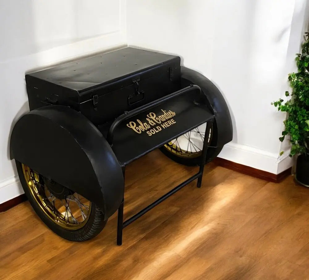 Black Old Time Delivery Box Table With Storage HomeRoots