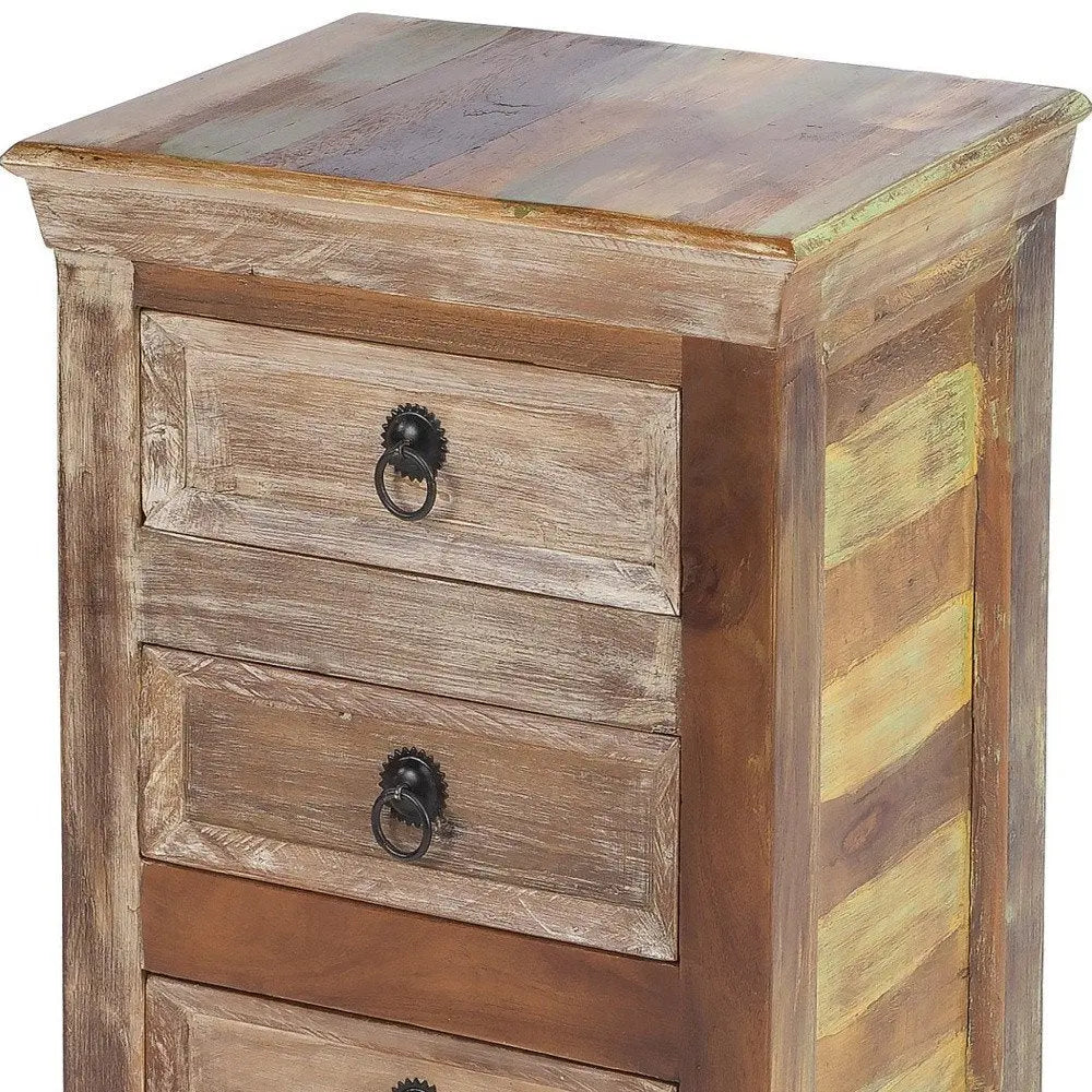 16" Modern Rustic Three Drawer Accent Chest HomeRoots