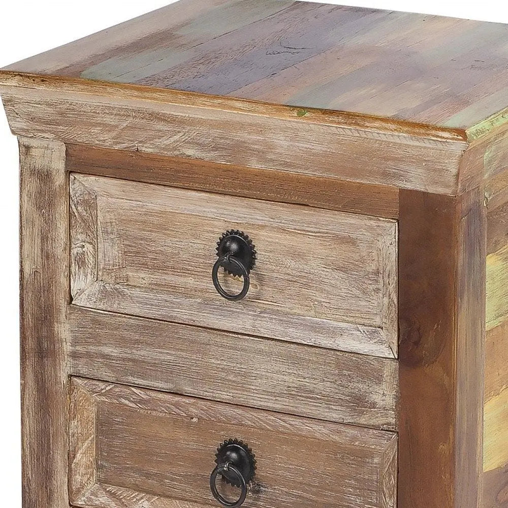 16" Modern Rustic Three Drawer Accent Chest HomeRoots