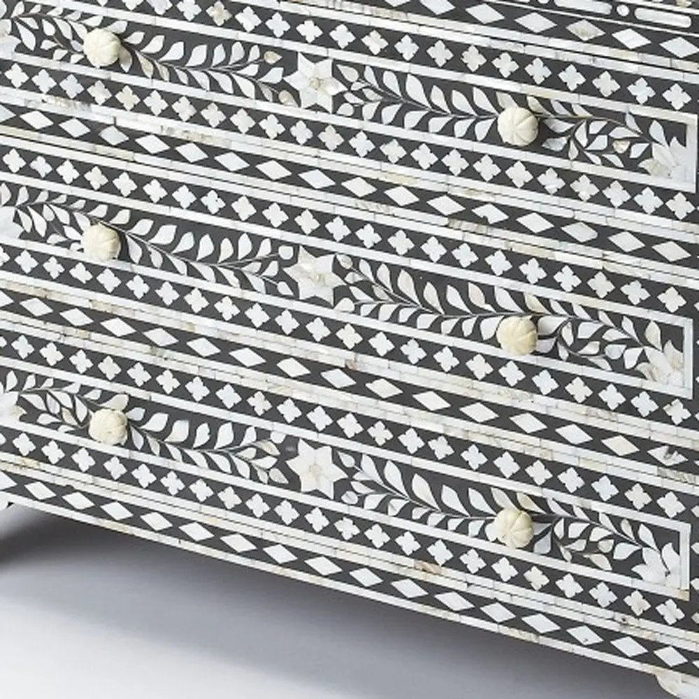 36" Black Manufactured Wood Three Drawer Chest HomeRoots