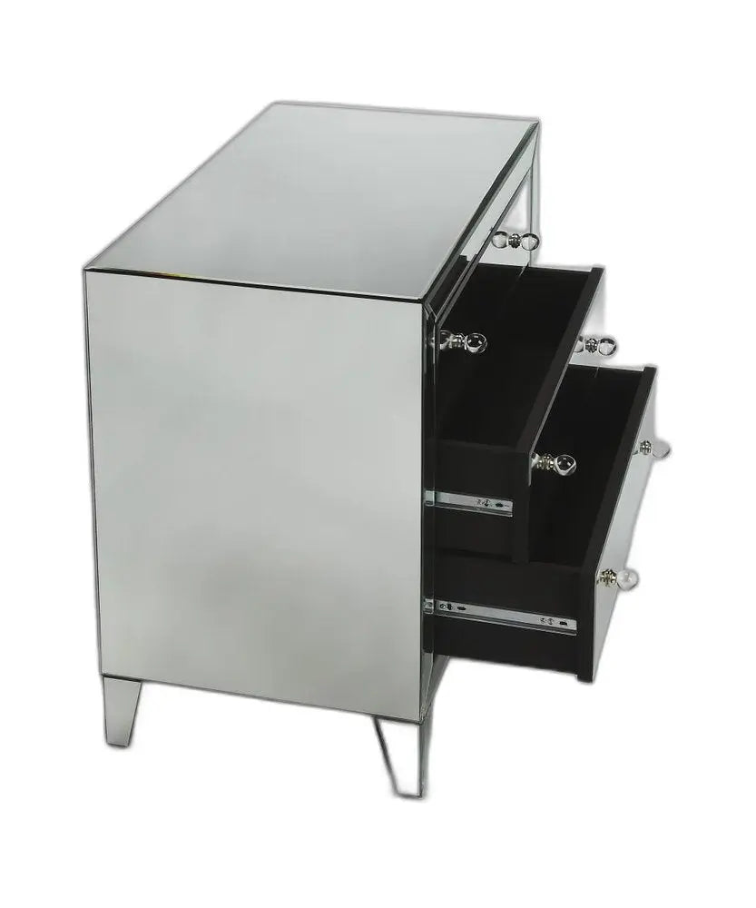 30" Clear Glass Three Drawer Chest HomeRoots